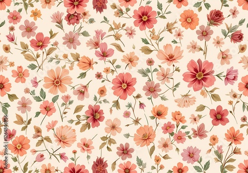 Wallpaper Mural Floral small pattern ai generated Torontodigital.ca