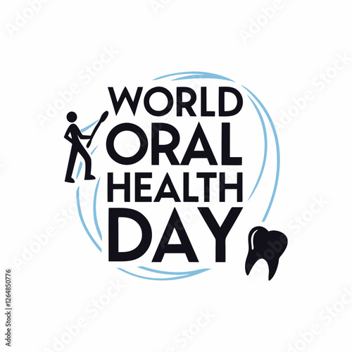 world oral health day silhouette vector illustration