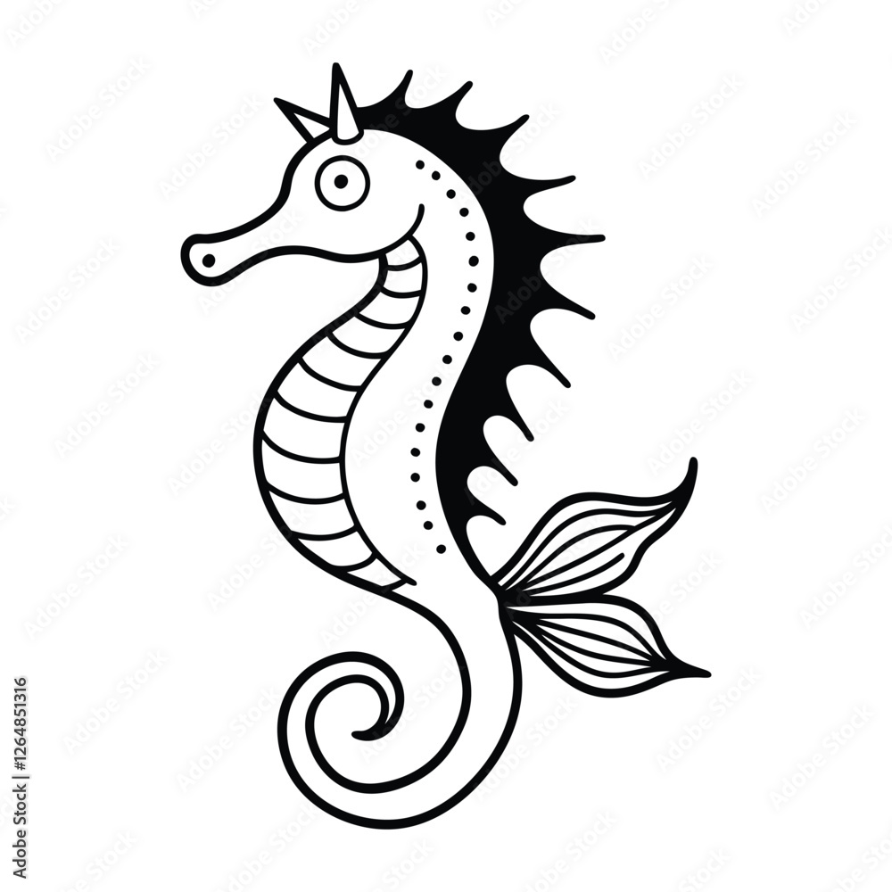 Fototapeta premium mystical seahorse icon 