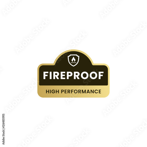 Fireproof material label or resists flame label vector EPS. Best fireproof material label for product packaging design element.