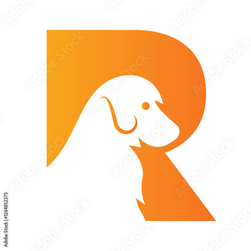 Initial Letter R Dog Logo Design Concept For Pet or Paw Symbol