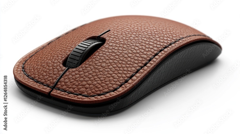 Elegant Brown Leather Wireless Computer Mouse Elegant Brown Leather Wireless Computer Mouse