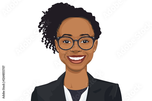 Business headshot of black woman isolated illustration