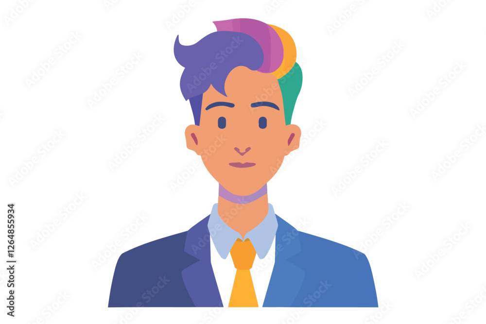 Business headshot of lgbt person isolated illustration Business headshot of lgbt person isolated illustration