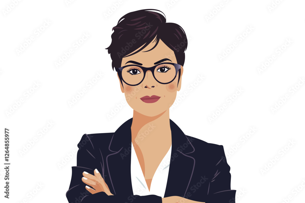 Business headshot of non binary person isolated illustration Business headshot of non binary person isolated illustration