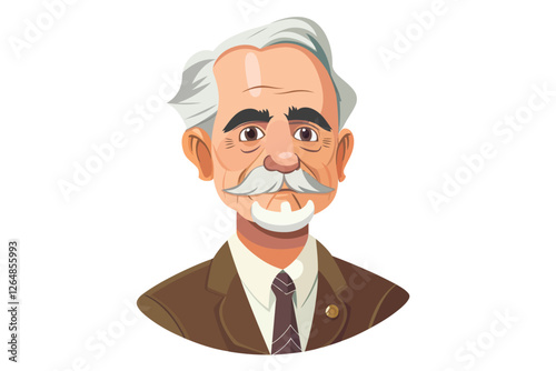 Business headshot of old man isolated illustration