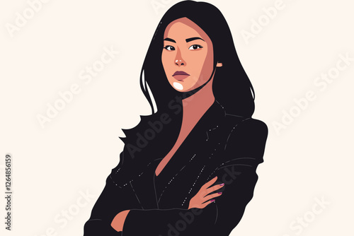 Business headshot of woman in business suit isolated illustration