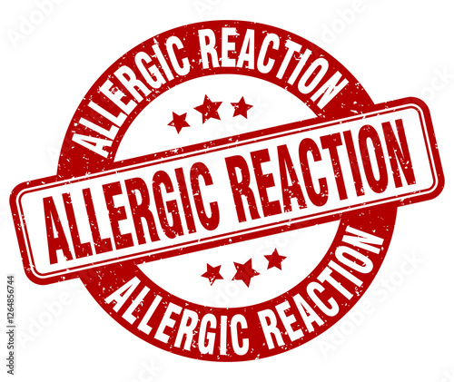 allergic reaction stamp. allergic reaction label. round grunge sign