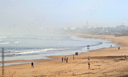 Scenic view of the beach of Ain Diab. Casablanca, Morocco