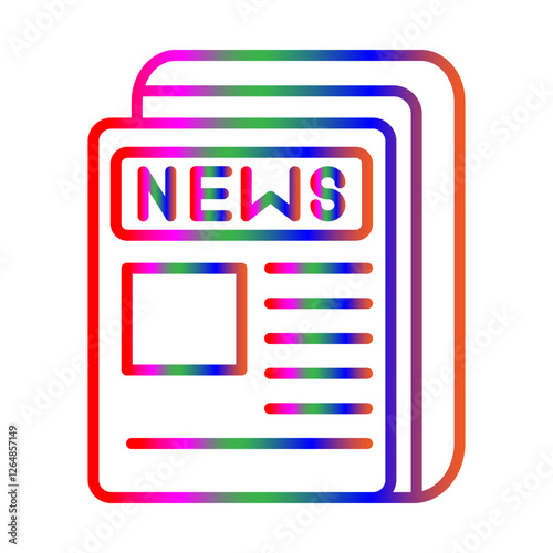 Newspaper line gradient icon