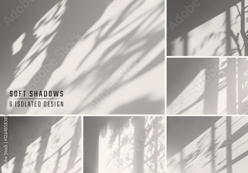 6 Isolated Shadows Overlay On Transparent Background