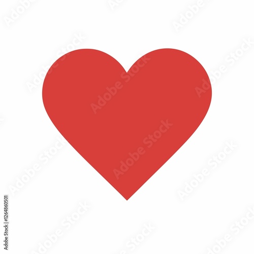 red heart on white background