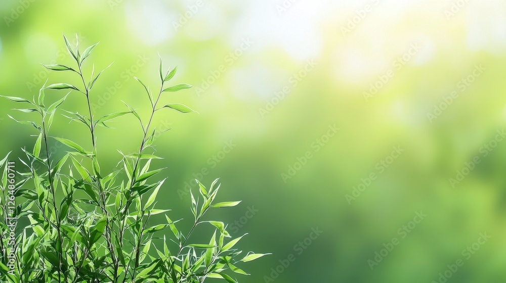 Close up of a green plant with blurred background in natural light setting Close up of a green plant with blurred background in natural light setting