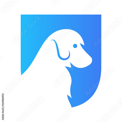 Initial Letter U Dog Logo Design Concept For Pet or Paw Symbol