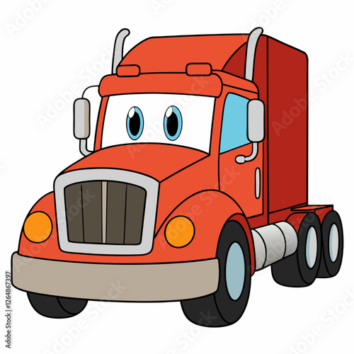 cartoon red truck