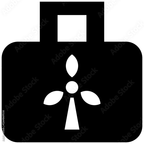 The bag and windmill image icon depicts products resulting from recycled waste which are utilized to reduce waste