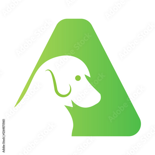 Initial Letter A Dog Logo Design Concept For Pet or Paw Symbol