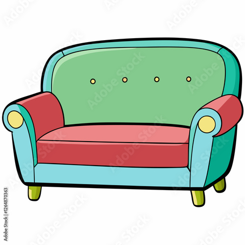 green sofa isolated on white background