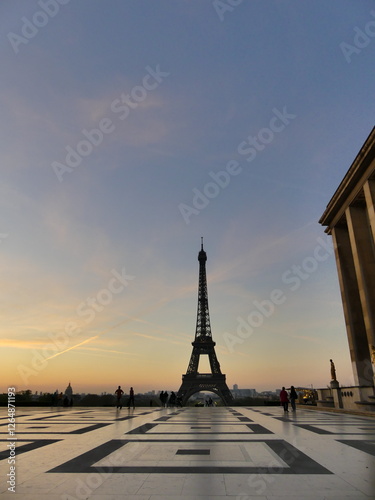 Eiffel Tower sunset Paris Trocadéro