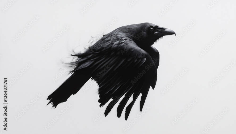 Fototapeta premium Bird in flight against a white background. Possible for use in nature publications
