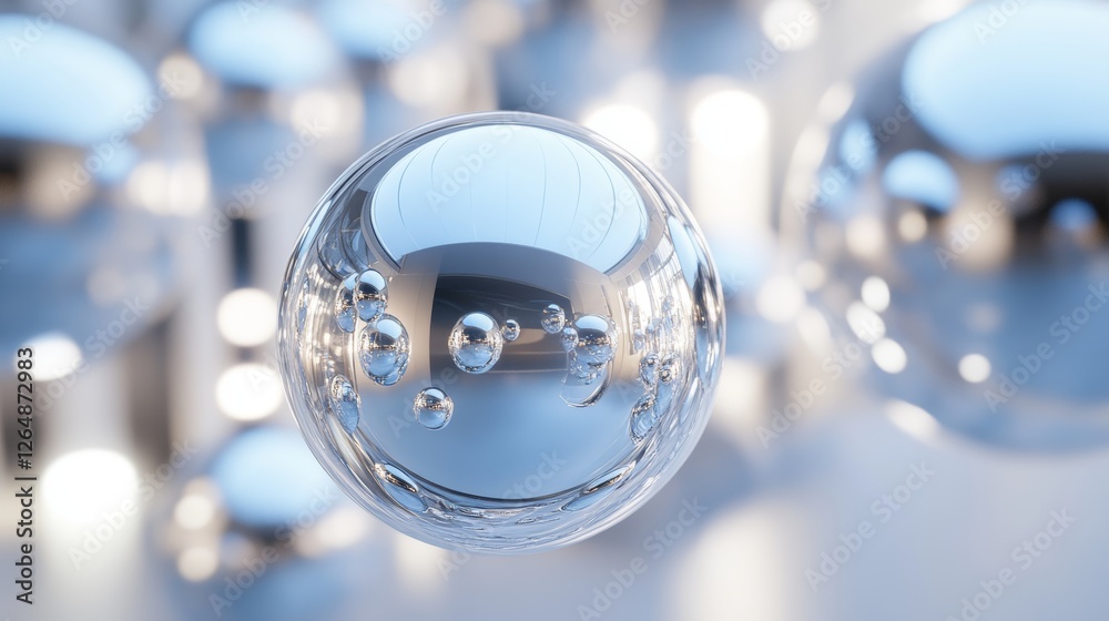 custom made wallpaper toronto digitalReflective Spheres and Translucent Light Play in Glass Geometry