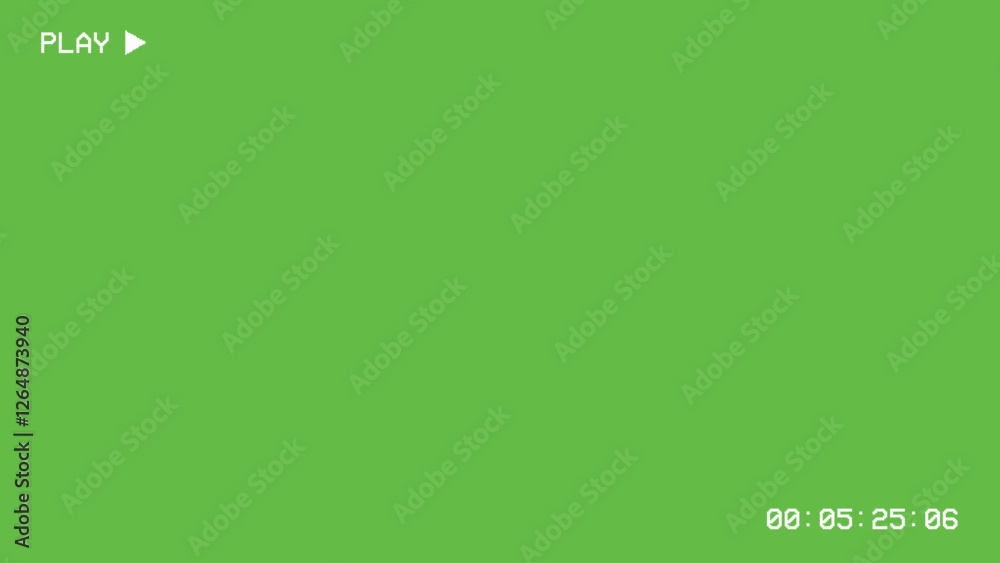 Green Screen with VHS Playback Overlay