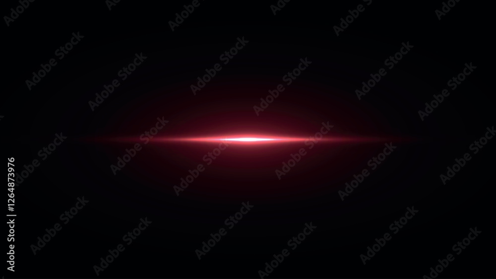 Obraz premium Horizontal Red Light Streak on Dark Background