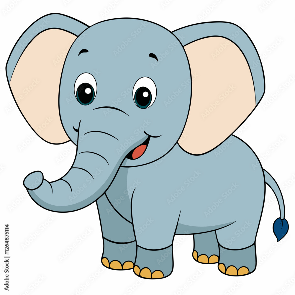 Fototapeta premium baby elephant cartoon
