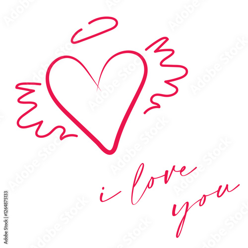 Vector handwritten inscription I love you
