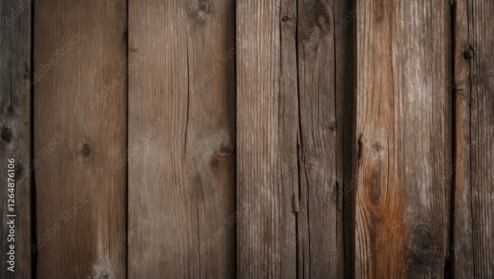 Fototapeta premium Textured wooden planks background in varying shades of brown with natural grain patterns suitable for copy space.