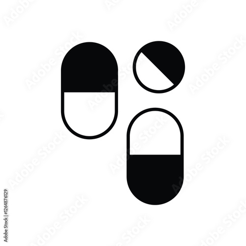 Pills vector icon stock illustration 