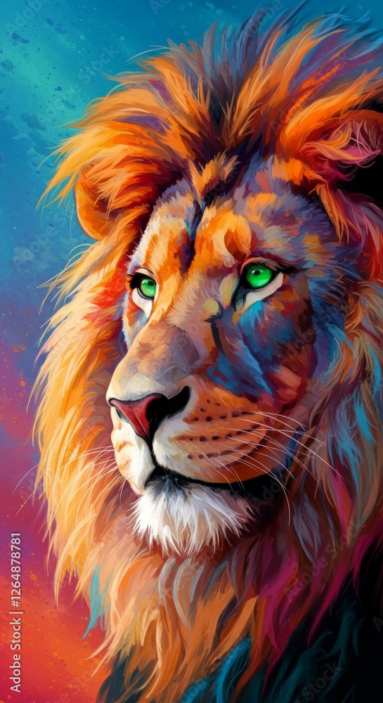 The Rainbow Lion: A Fusion of Art and Fantasy The Rainbow Lion: A Fusion of Art and Fantasy