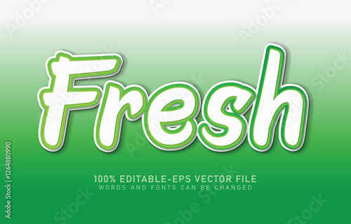 Fresh green nature 3d logo template editable text effect style green nature 