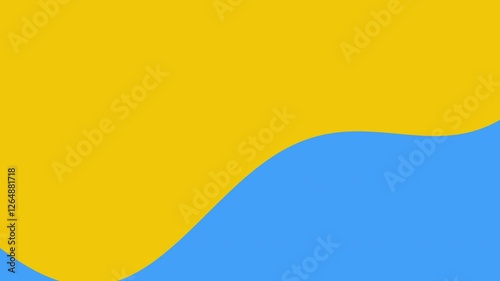  4k yellow sunny and light blue animated background. Fluid seamless looping simple animation. Organic childish shapes. Ukrainian Sweden Flag colors. Painting class. Kids fashion. Children style banner