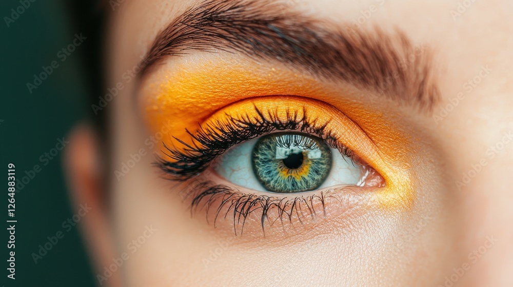 Obraz premium Eyebrow fashion trend modern concept. Captivating Eyebrow Design with Floral Embellishments