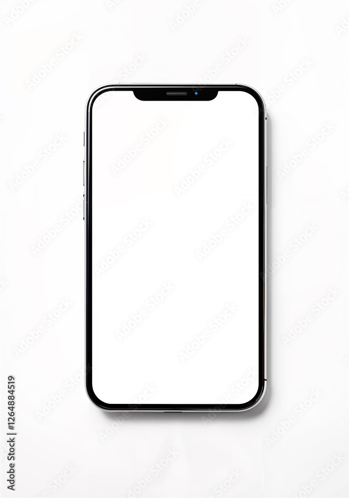 Modern smartphone with blank screen on white background Modern smartphone with blank screen on white background