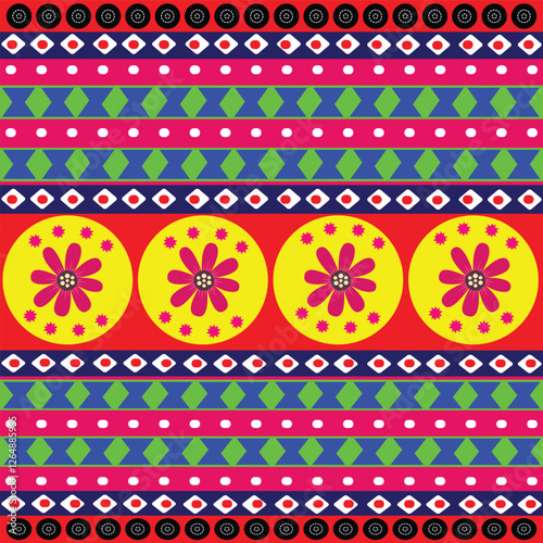Pakistani and Indian floral truck art Adobe Illustrator Artwork