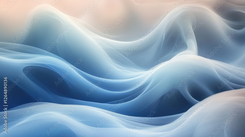 Fototapeta premium Abstract Blue Wave Serenity: A Digital Art Piece