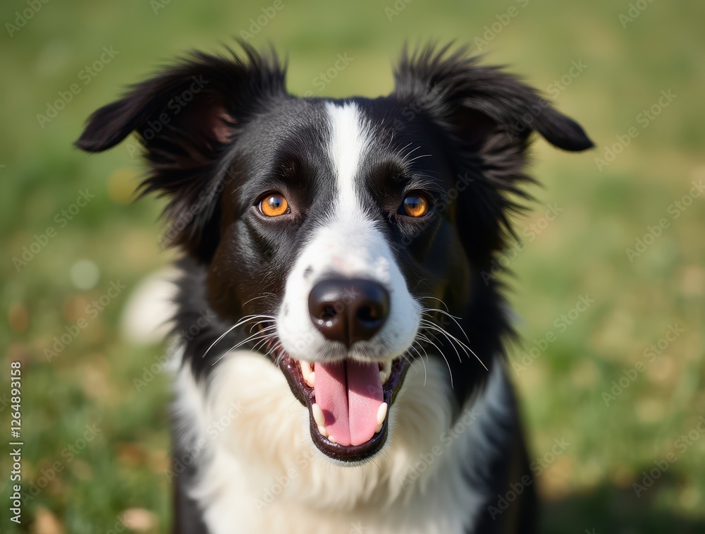Energetic border collie with bright eyes outdoors Energetic border collie with bright eyes outdoors