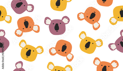 Cute koala pattern background vector design