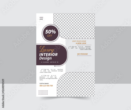 Creative Interior Flyer Design Template with Modern Design Elements