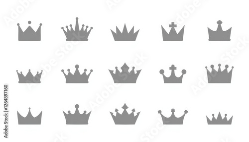 set of crowns silhouette icons