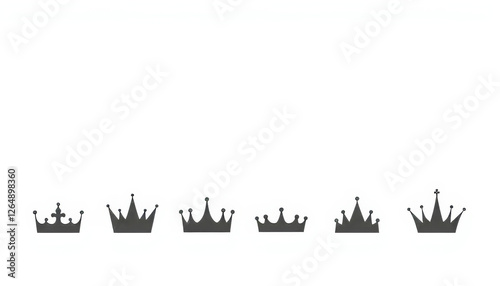 set of silhouette crowns icons