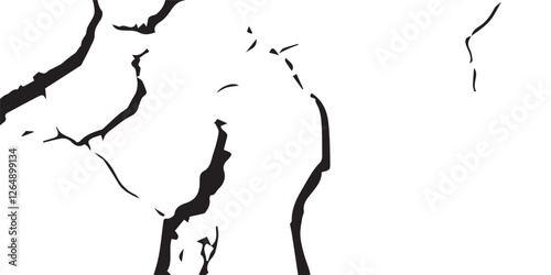 Realistic Cracked Surface Textures with Earthquake-Induced Damage to Land, Floor, and Wall Surfaces in Black, White, and Grey, Ideal for Simulating the Devastating Aftermath of Seismic Events
