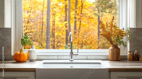 Autumn Kitchen with Cozy Window View