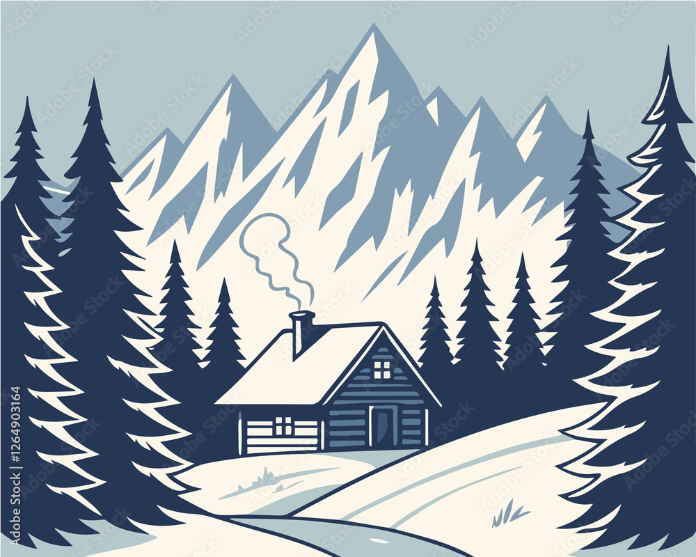 Obraz premium Minimalistic mountains in geometric style 