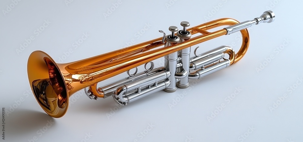 Obraz premium A Gleaming Gold Trumpet: A Musical Instrument