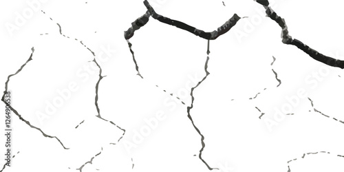 Cracked and Broken Earthquake Surface Vector Overlays with Distressed Wall, Floor, and Ground Textures in Black, White, and Grey, Representing the Aftermath of Earthquake Damage.
