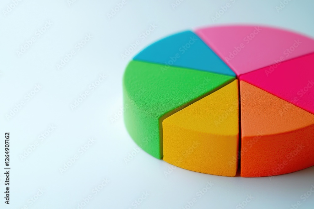 Obraz premium Minimalist Pie Chart on Clean Surface