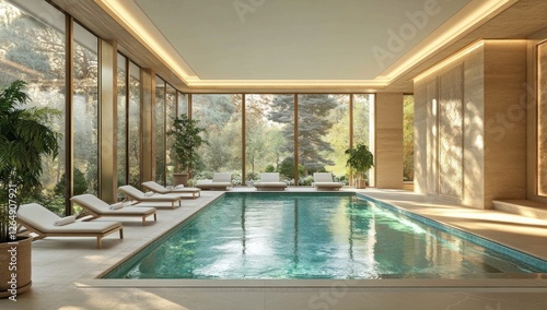 Wallpaper Mural Luxury Indoor Pool and Spa: Tranquil Oasis of Relaxation Torontodigital.ca